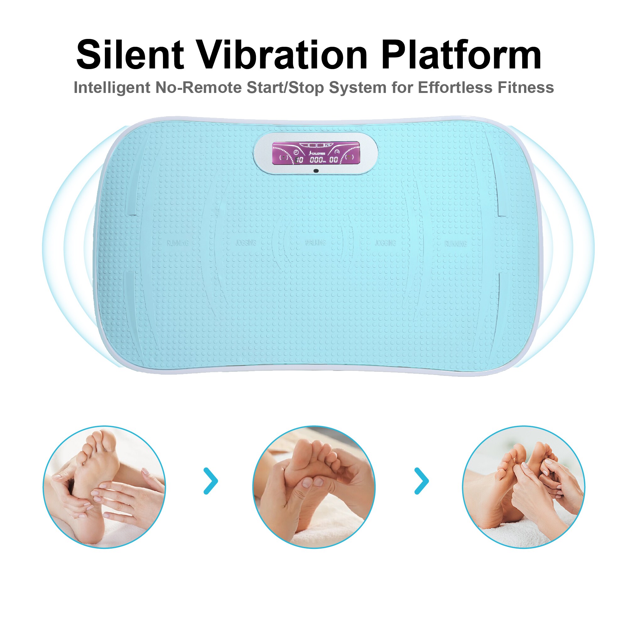 Full Body Vibration Platform Crazy Fitness Massage 10-Frequency Weight Loss & Fat Burner Shaking Machine For Unisex Blue_voghion.com